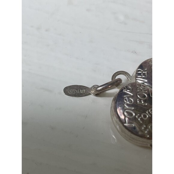 952 Italy Silver Heart Locket Pendant With "Forever" Engraving - Picture 2 of 5